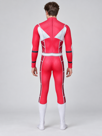 Velvet Cosplay Costume, Red Jumpsuit with Belt