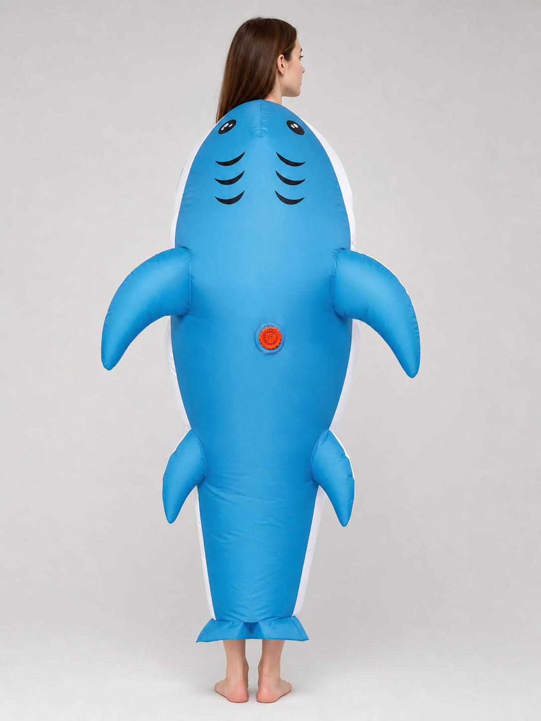 Blue Inflatable Shark Costume, One Size