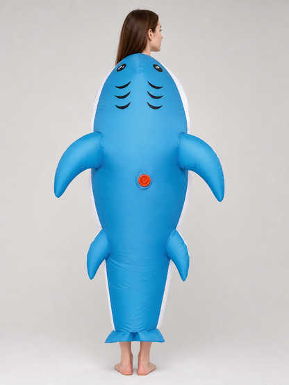 Blue Inflatable Shark Costume, One Size