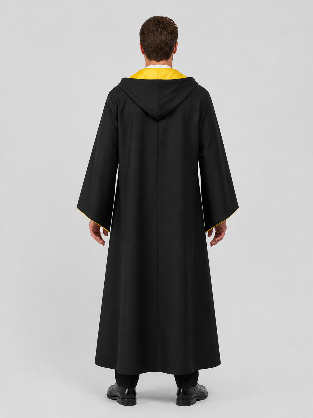 Black Gryffindor Robe with Hood for Cosplay back view