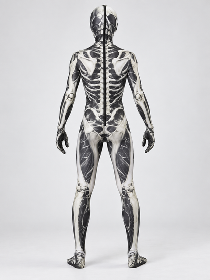 Halloween Skeleton and Skull Print Carnival Costume