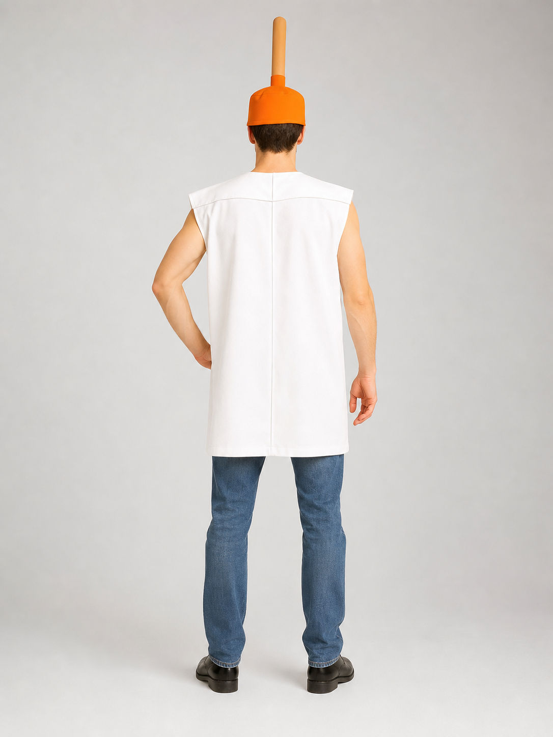 Halloween Toilet Costume with Orange Hat