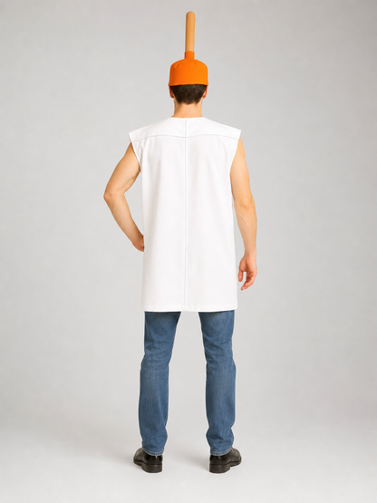 Halloween Toilet Costume with Orange Hat