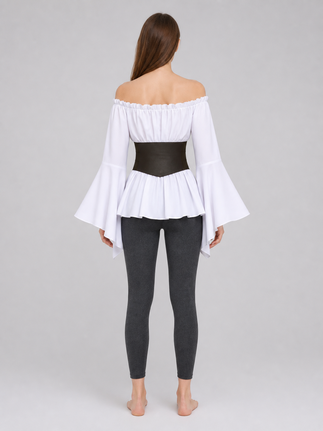 Off-the-Shoulder Cosplay Blouse with Belt