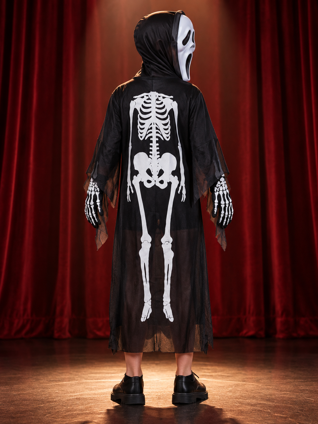 Kids' Skeleton Carnival Costume with Mask and Gloves