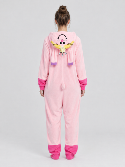 Cartoon-Style Hooded Pajama Jumpsuit