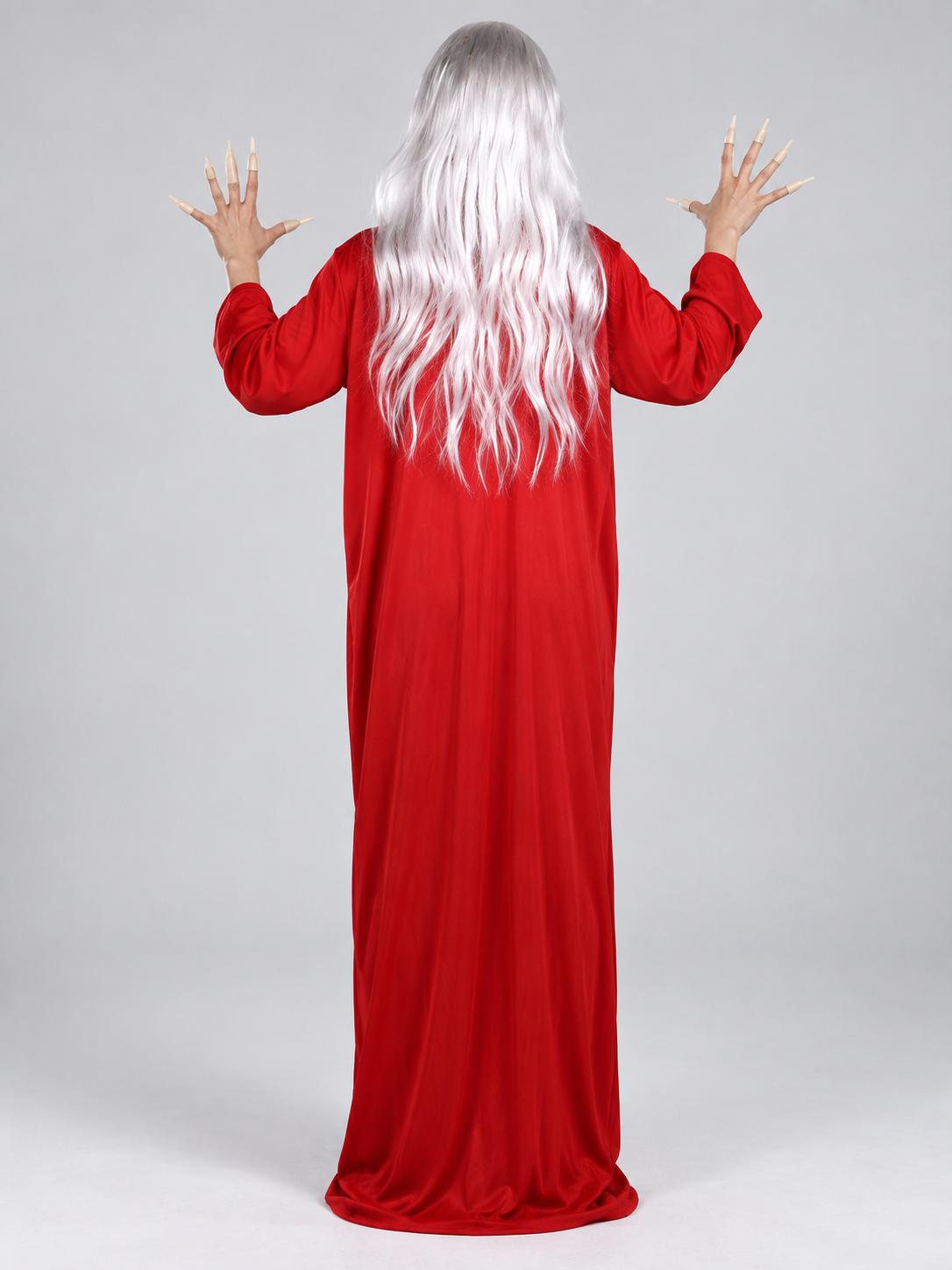 Ghost Costume: Long Red Dress and White Wig