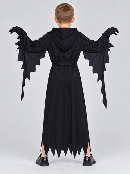 Cosplay Costume with Hood, Mask, and Ripped Edges