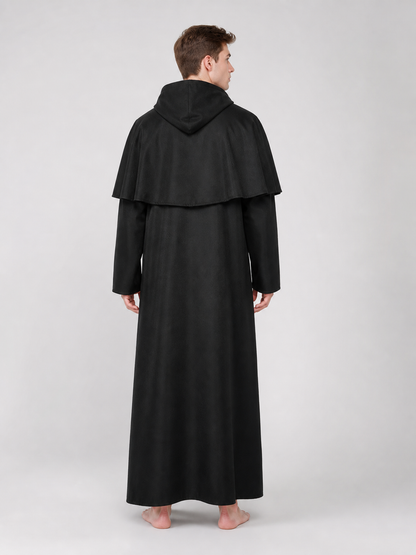 Long Black Hooded Cloak for Cosplay