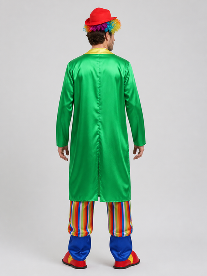 Circus Clown Costume with Cape, Hat, and Bow Tie back view