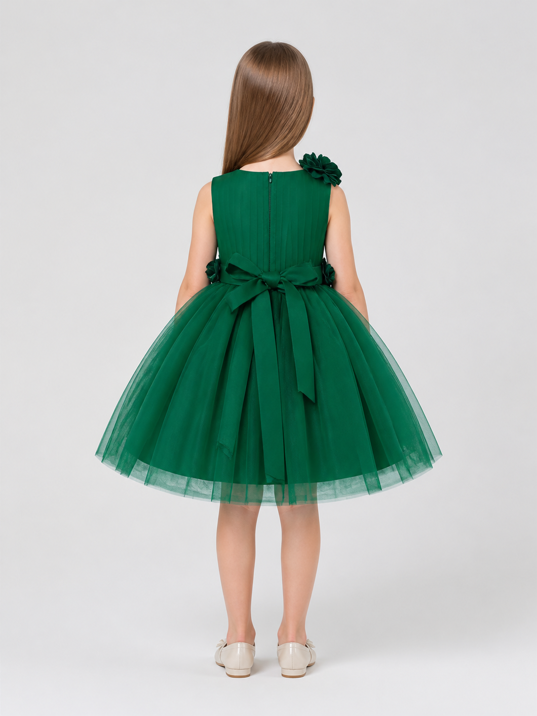 Tutu Dress with 3D Flowers for a Flower Girl