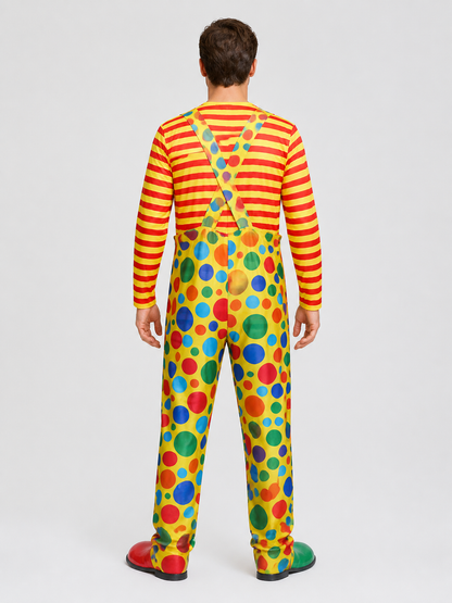 Clown Costume: Striped Top and Pants back view