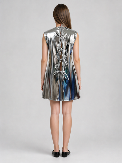 Silver Lace-Up Costume Dress for Cosplay