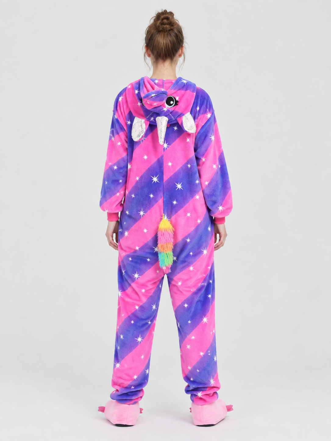Kids' Hooded Pajama Jumpsuit with Horn and Tail