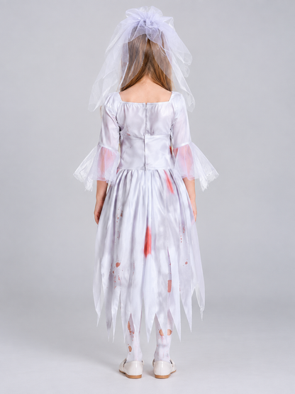 Kids' Ghost Bride Carnival Costume with Veil