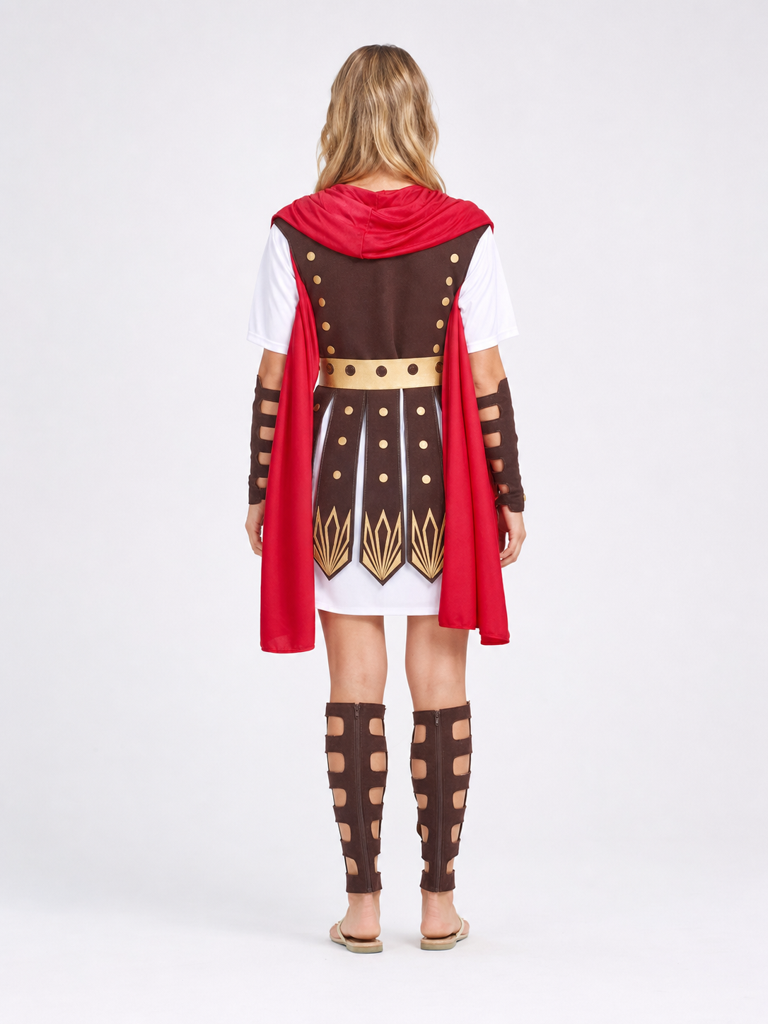 Roman Gladiator Costume with Cape and Accessories