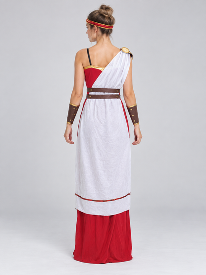 Ancient-Style Carnival Costume with White Drape