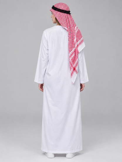 Carnival Costume with Red and White Headscarf and Chain