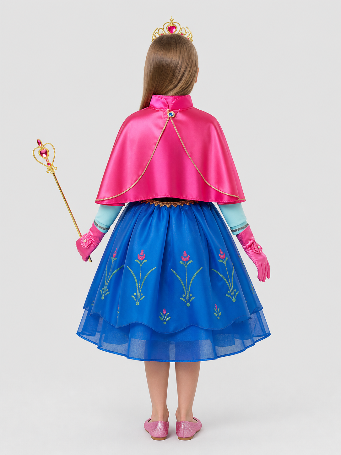 Princess Costume with Cape and Accessories back view