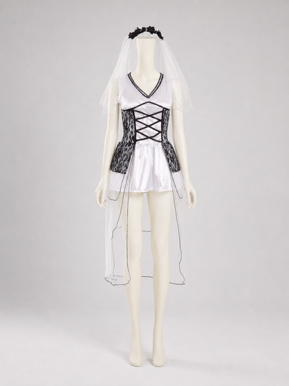 Stage Dress with Corset, Veil, and Lace