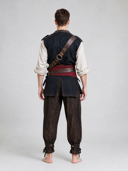 Red Pirate Costume Cosplay Set