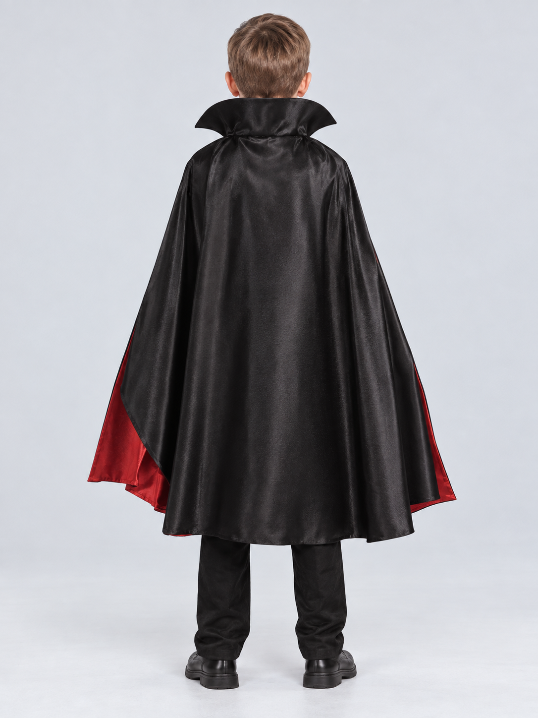 Vampire Costume with Cape, Hood, and Medallion back view