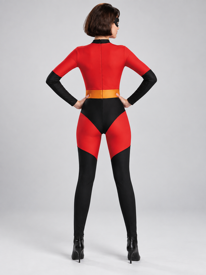 Red and Black Superhero Costume with Mask