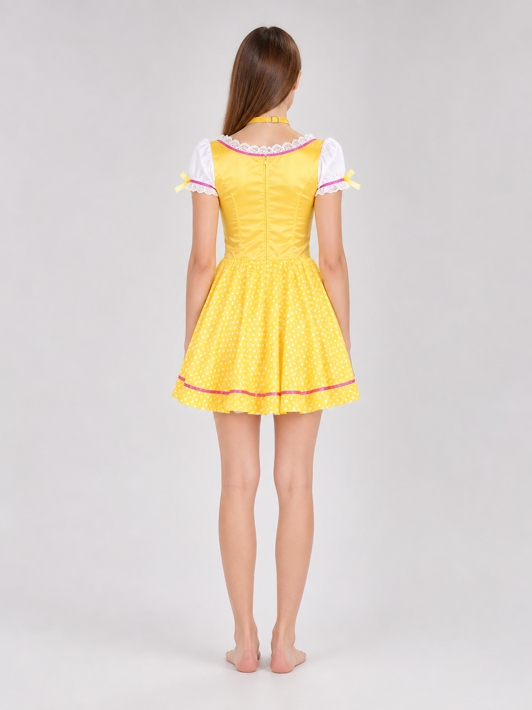Cosplay Dress with Apron and Puff Sleeves