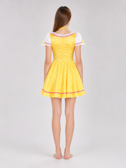 Cosplay Dress with Apron and Puff Sleeves