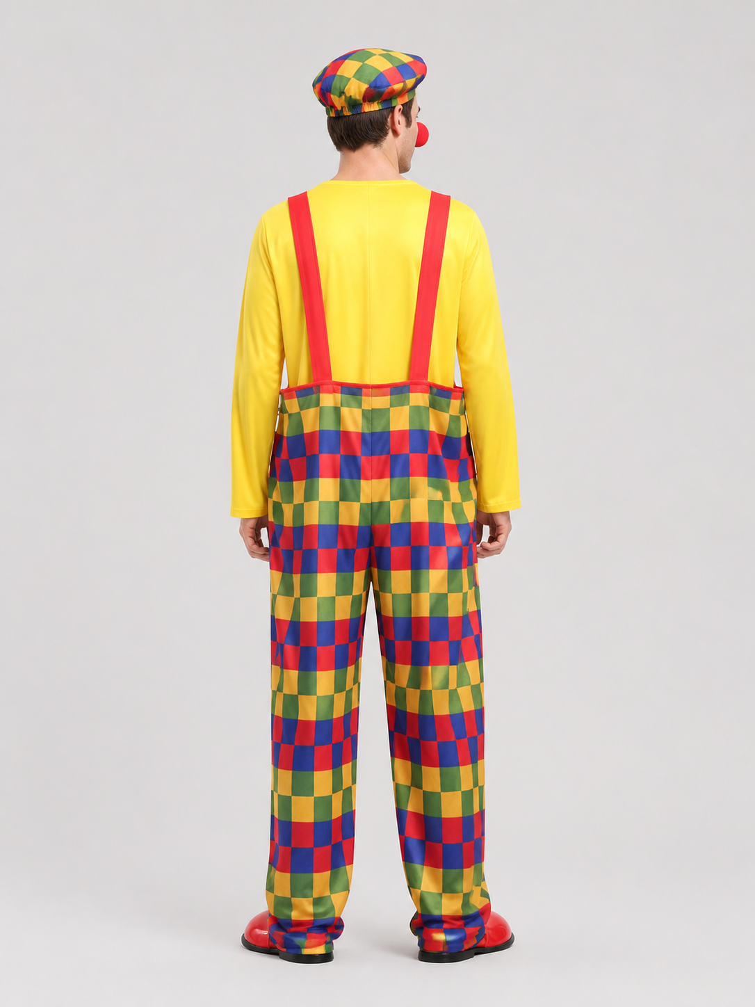 Clown Costume: Shirt, Jumpsuit, and Hat back view
