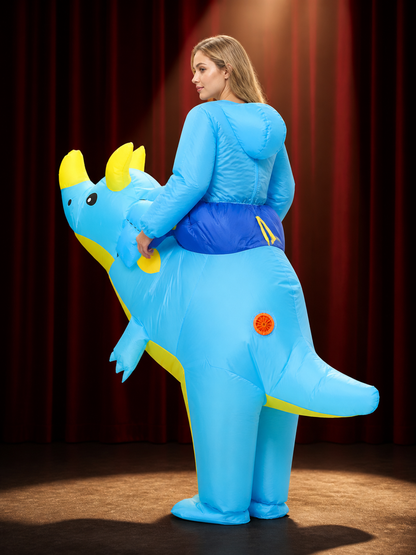 Unisex Inflatable Dinosaur Costume, Ride-On Halloween Funny Outfit