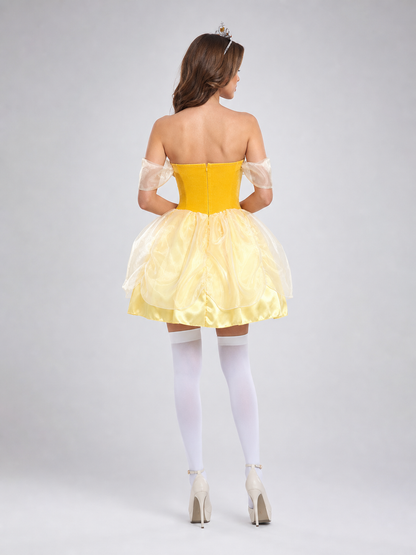 Carnival Costume with a Full Skirt and Crown