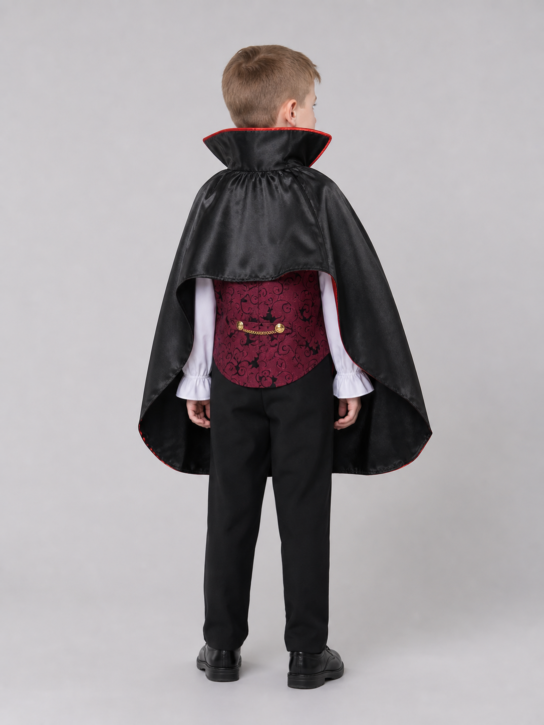 Vampire costume with cape and cane