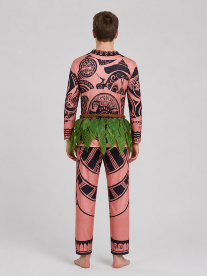 Maui Carnival Costume from Moana with Grass Skirt back view