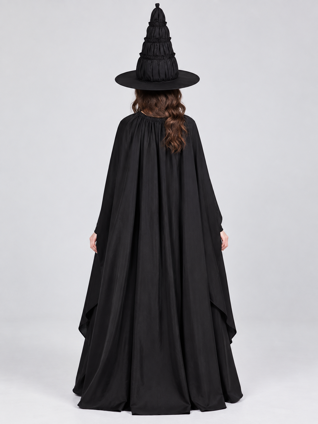 Gothic Black Costume with Dress, Cape, and Hat