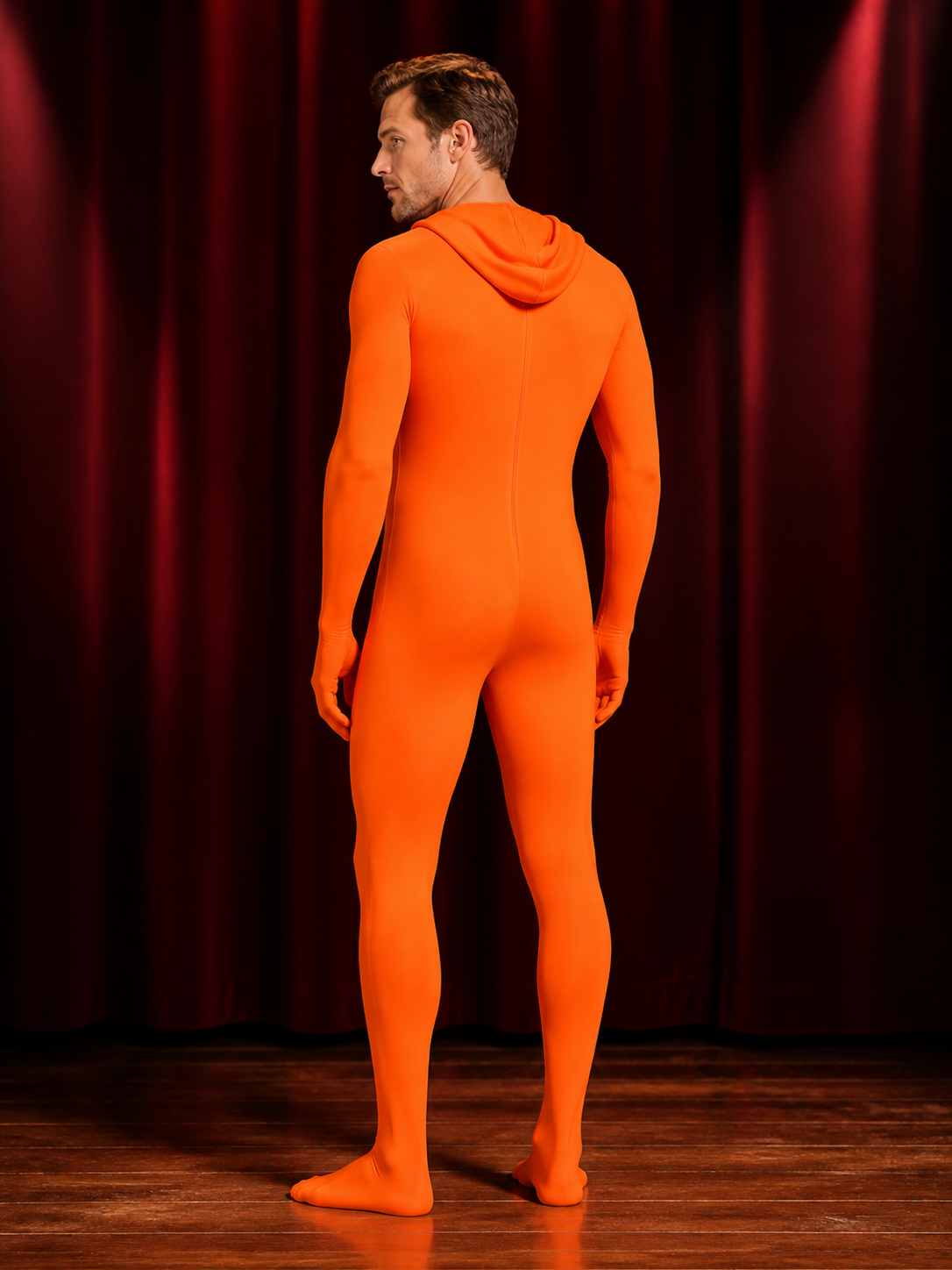 Invisible Man Full Body Bodysuit Costume, Halloween Cosplay Outfit for Adults back view