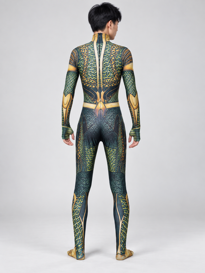 Jumpsuit Costume with High Collar and Pattern back view
