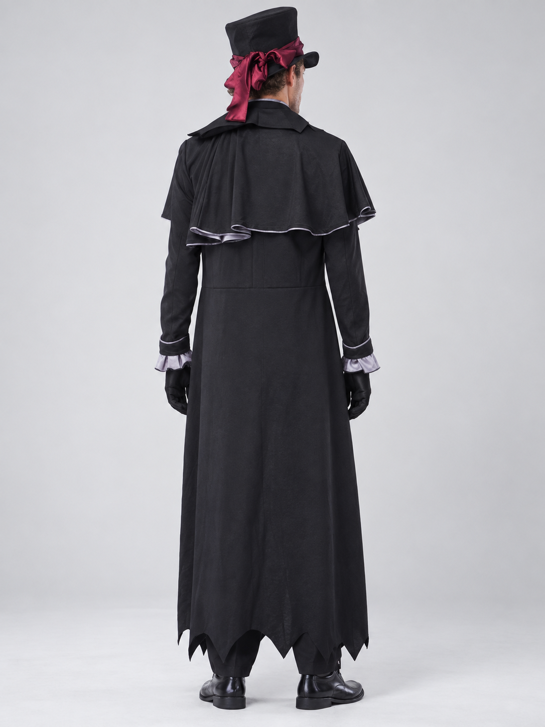 Adult Vampire Costume Black with Burgundy