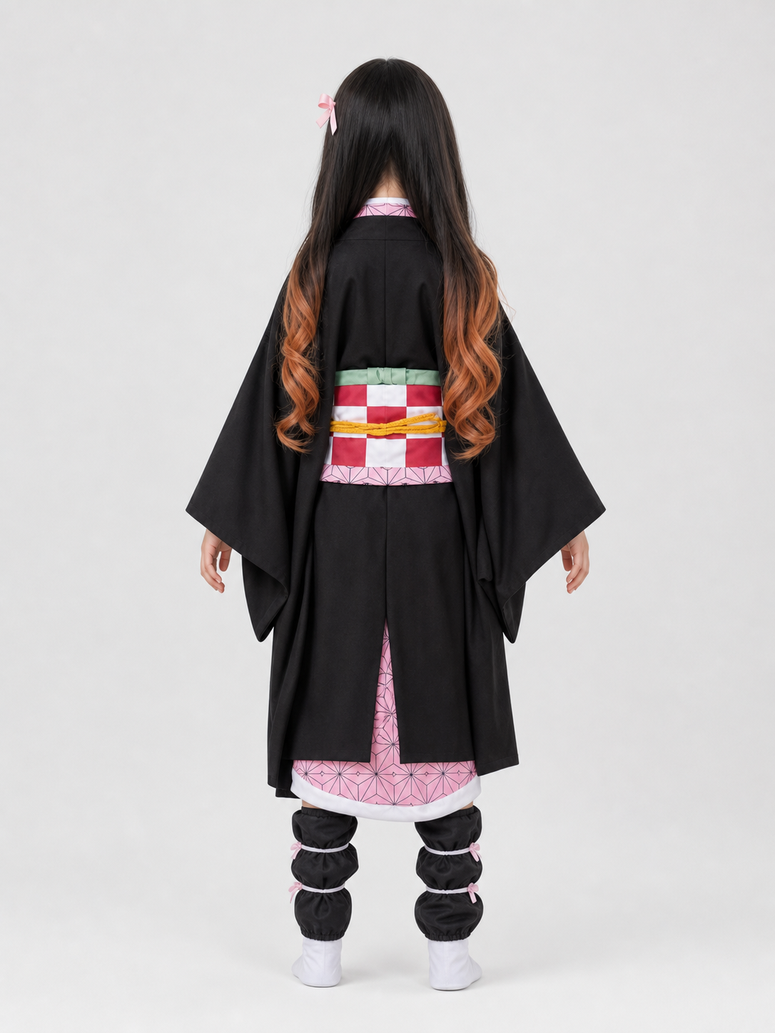 Nezuko Anime Cosplay Costume, Complete Set with Wig back view
