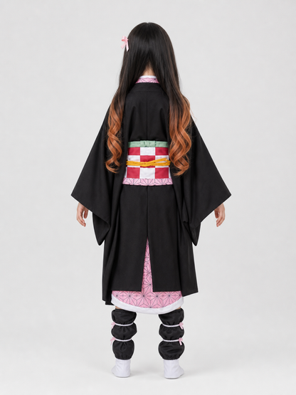 Nezuko Anime Cosplay Costume, Complete Set with Wig back view