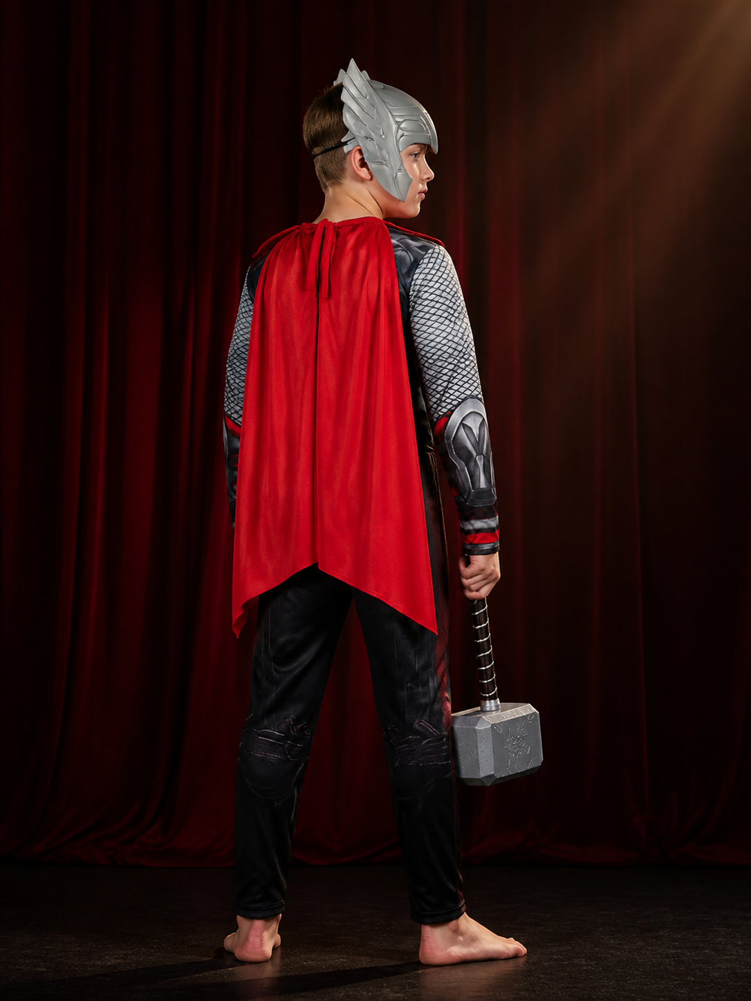 Thor Armor-Print Jumpsuit for Role-Playing and Halloween back view