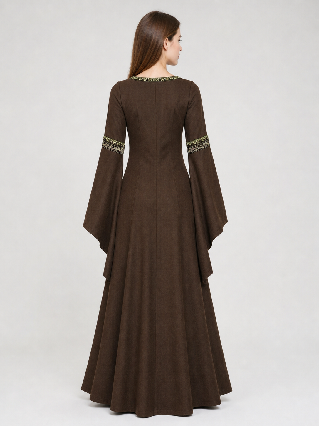 Long Renaissance-Style Dress with Sleeves
