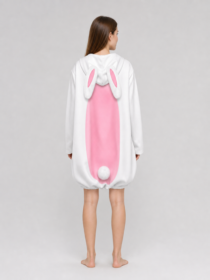 Rabbit Costume with Ears, Tail, and Pink Panel