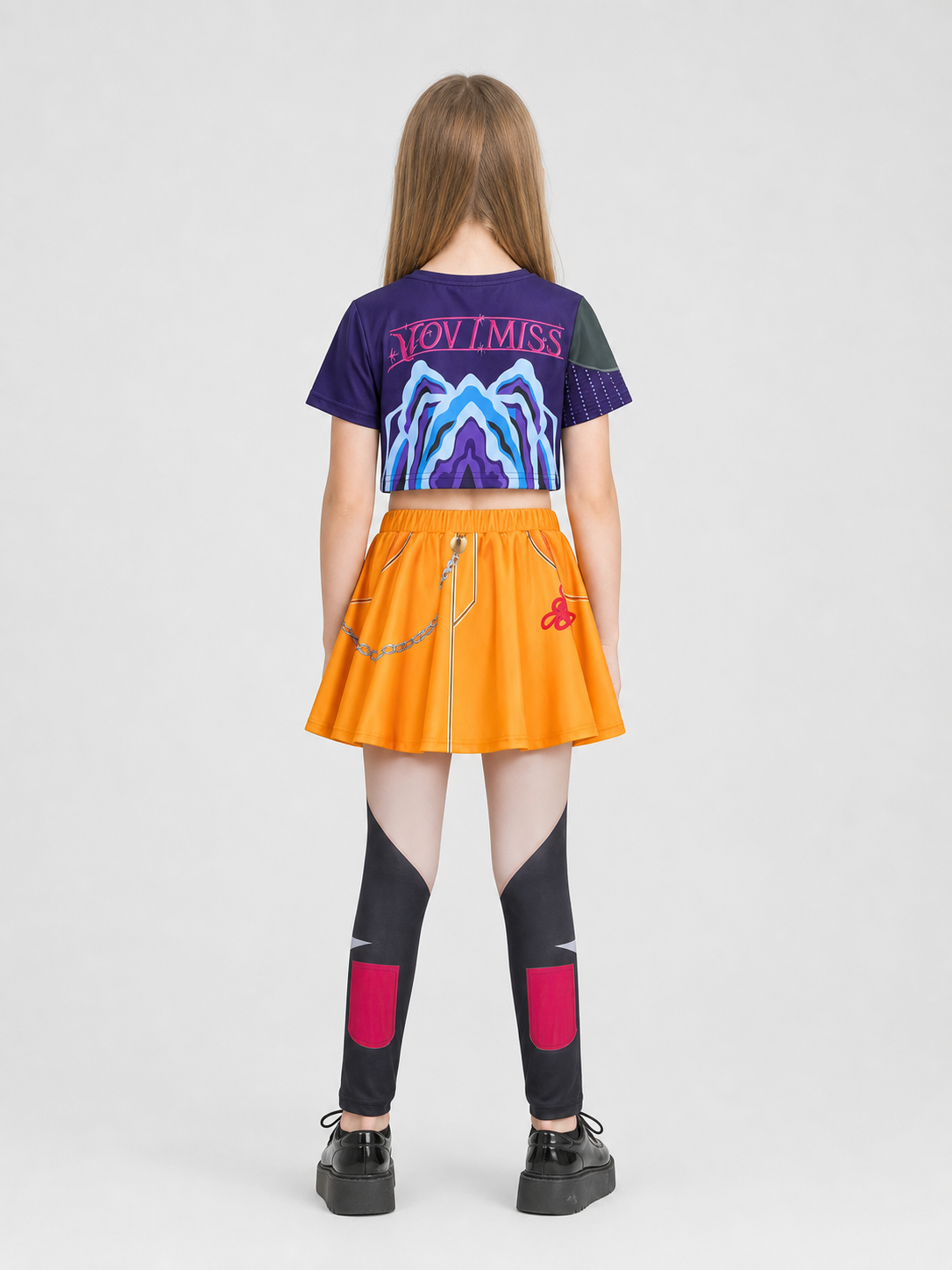 Superhero Cosplay Costume: Top and Skirt, Stage Style back view