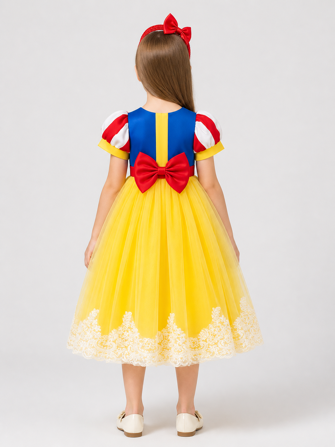 Puffy Snow White princess dress with headband