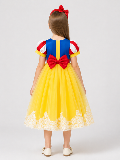 Puffy Snow White princess dress with headband