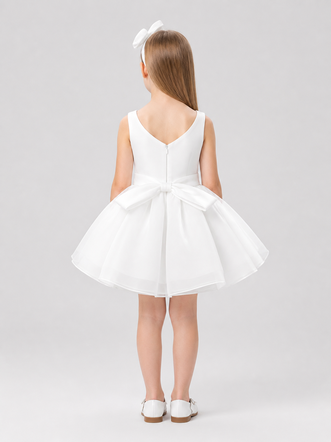 Festive Princess Dress with Full Skirt back view