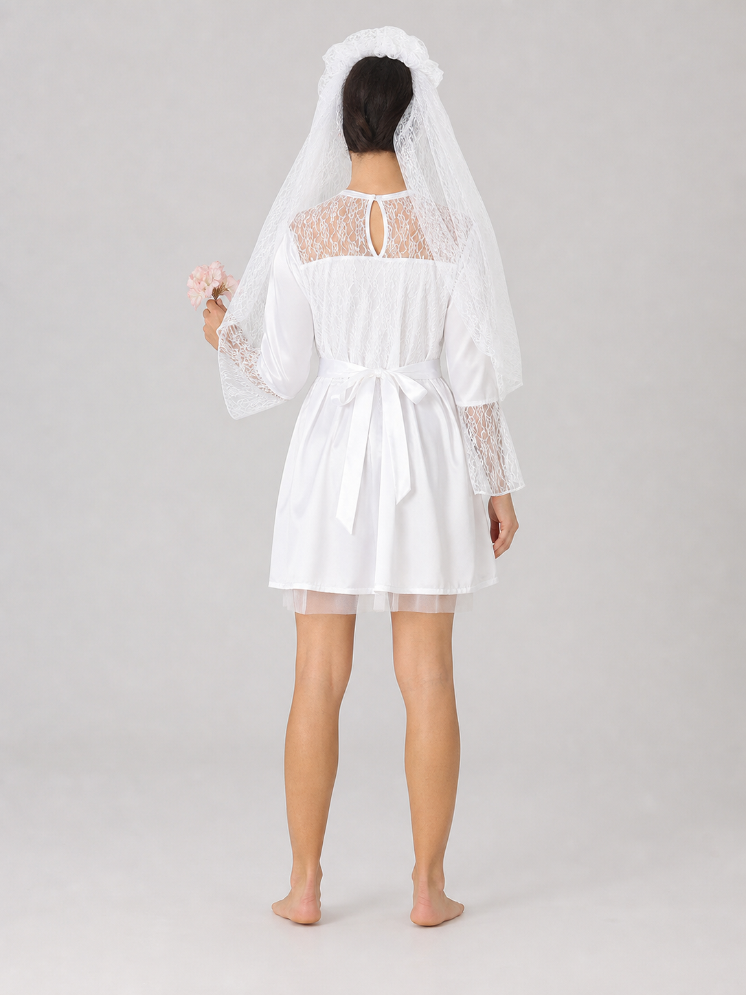 Wedding costume dress with veil for a celebration