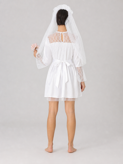 Wedding costume dress with veil for a celebration