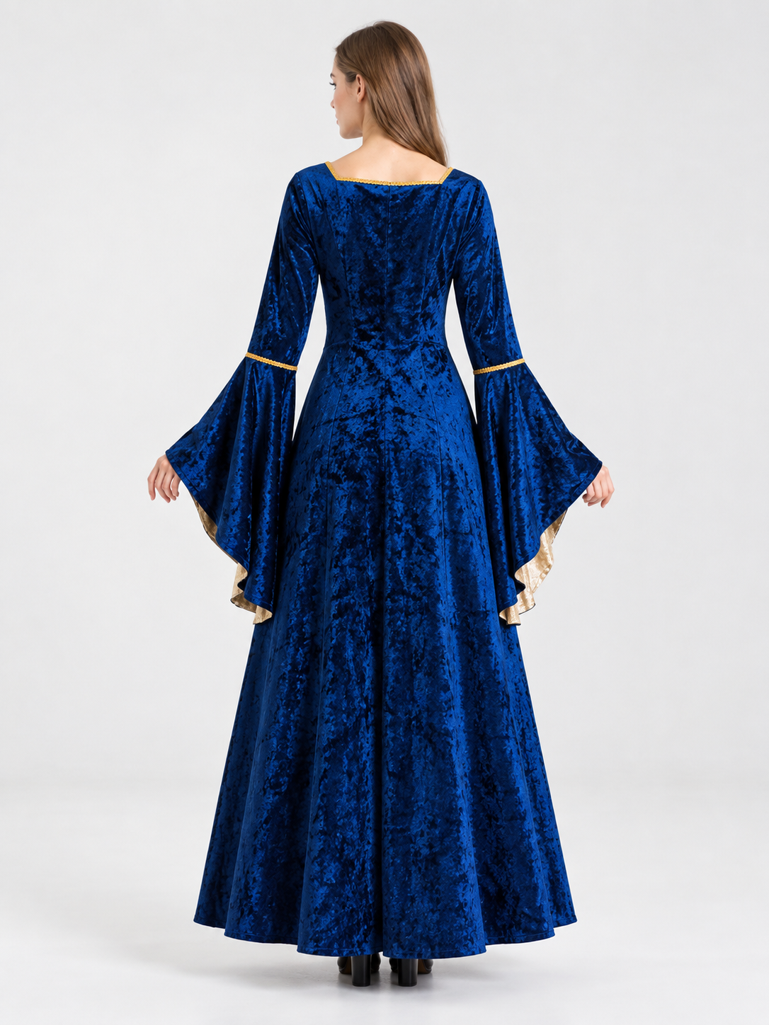 Floor-Length Costume Dress with Lace-Up Detailing